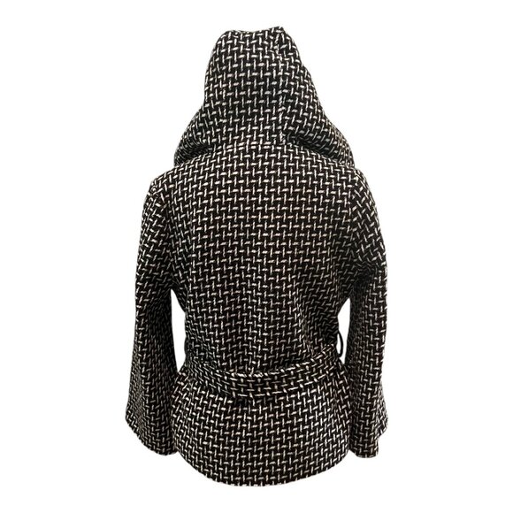 Jack By BB Dakota Hooded Polyester Wool Blend Wrap Tie Coat Size XS - Picture 4 of 8